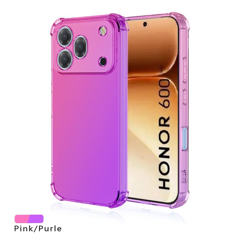 Four-corners Shockproof Gradient TPU Case for Honor 600 Pro 600 Lite 600e Protective Clear Cover Fundas Coque Capa
