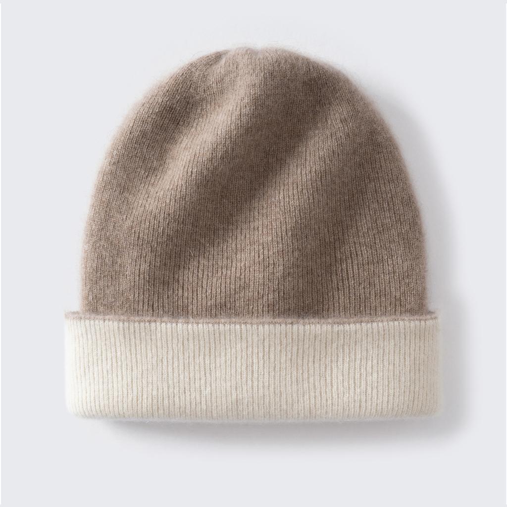 New Cashmere Hat% Pure Cashmere New Color Matching Warm Bag Head Ear Protection Knitted Hat