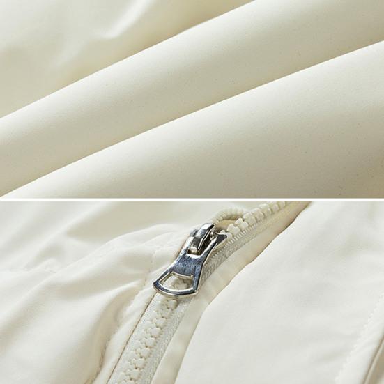 Vinter bomullsrock Ståkrage Långärmad Dragkedja Knappslå Pufferjacka Fickor Enfärgad Loose Fit Förtjockad Varma ytterkläder