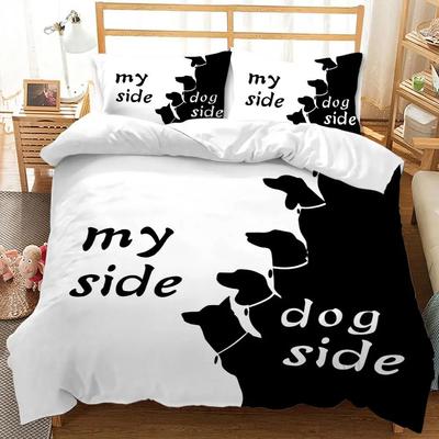 Paar Liebhaber Weiß Schwarz Bettwäsche Set Schlafzimmer Bettbezug Set Einzel Doppel Größe Polyester Bettbezug Kissenbezug für Junge Mädchen
