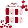 24 Pcs Heart Lines Acrylic Nail Valentines Day False Nail Glittering Stick on Nail Square Press On Nail for Holiday