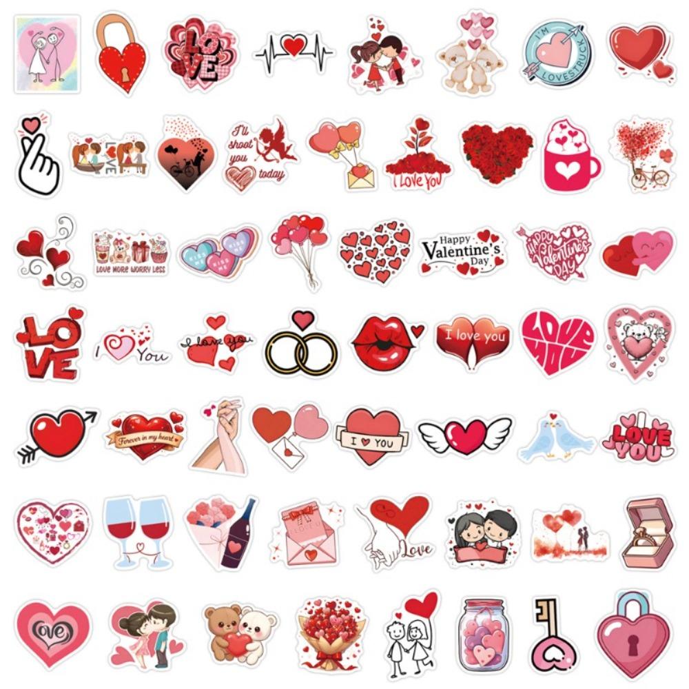 57Pcs Couple Love Graffiti Stickers Suitcase Water Cup Stationery Mobile Phone Scooter Laptop Refrigerator Decoration Diy Decals