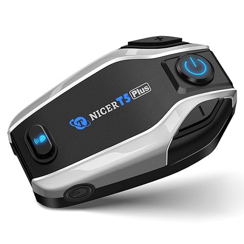 TNICER T5 Plus Motorcycle Incom, Bluetooth 5.2, Music Calls, For Income Bikes, 2 People