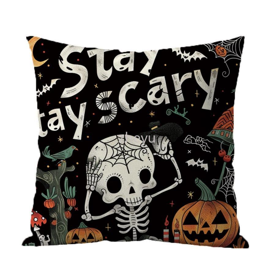 Halloween Party Decoration Pillowcase Ghost Pumpkin Castle Pillowcase Suitable for Home Living Room Sofa Room Decorations