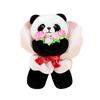 Themed Rose Floral Rabbit Stuffed Toy With Soft Short Fur For Romantic Gift