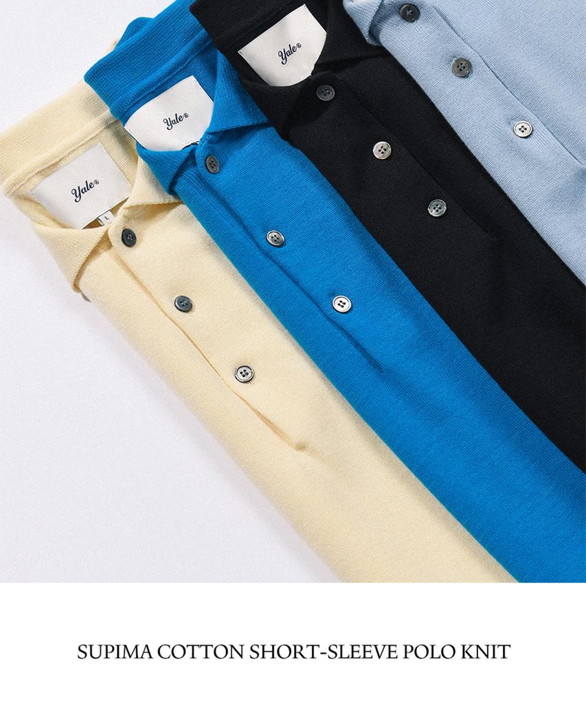 YALE Supima Cotton Short Sleeve Polo Knit Light Yellow