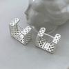 925 Sterling Silber Ohrringe für Damen Trendig Einfach Quadratisch Hohl Ohrring Schmuck Allergieprävention Party Weihnachtsaccessoires
