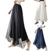 Women's Chiffon Wide Leg Pants Temperament Silky Chiffon Lined Wide Leg Skirt Pants