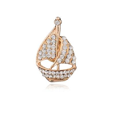 Sailing Brooch Corsage Wild Men 'S And Women 'S Suit Collar Flower Collar Pin Badge Badge Crystal Collar Pin
