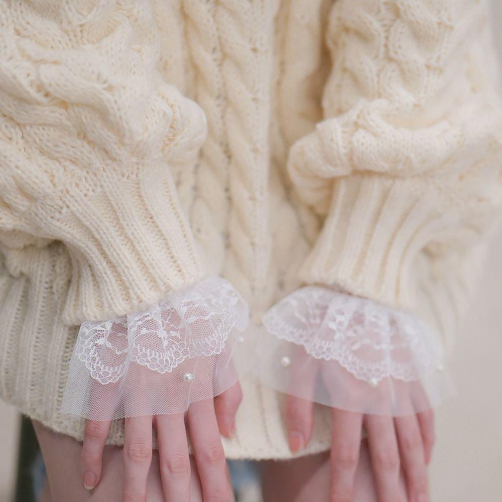 Lace Detachable Sleeve Cuffs  Lace Cuffs Gloves Fake Sleeve  Spring Autumn
