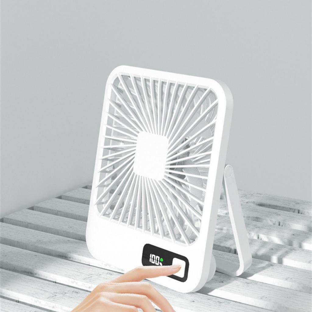 USB Desk Fan 1500mAh Rechargeable 5 Speed Foldable Fan Camping Fan with Digital Display Portable Fan for Camping