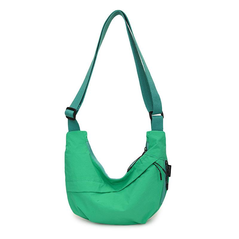 Simple Nylon Crossbody Bag With Inner Zipper Compartments For College Students