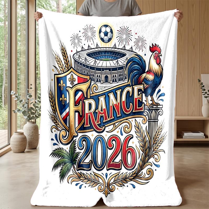 France national football team Theme blanket Soft Flannel Blanket Plush Throw Blanket Cozy Sofa Bed Blanket for Home Decor