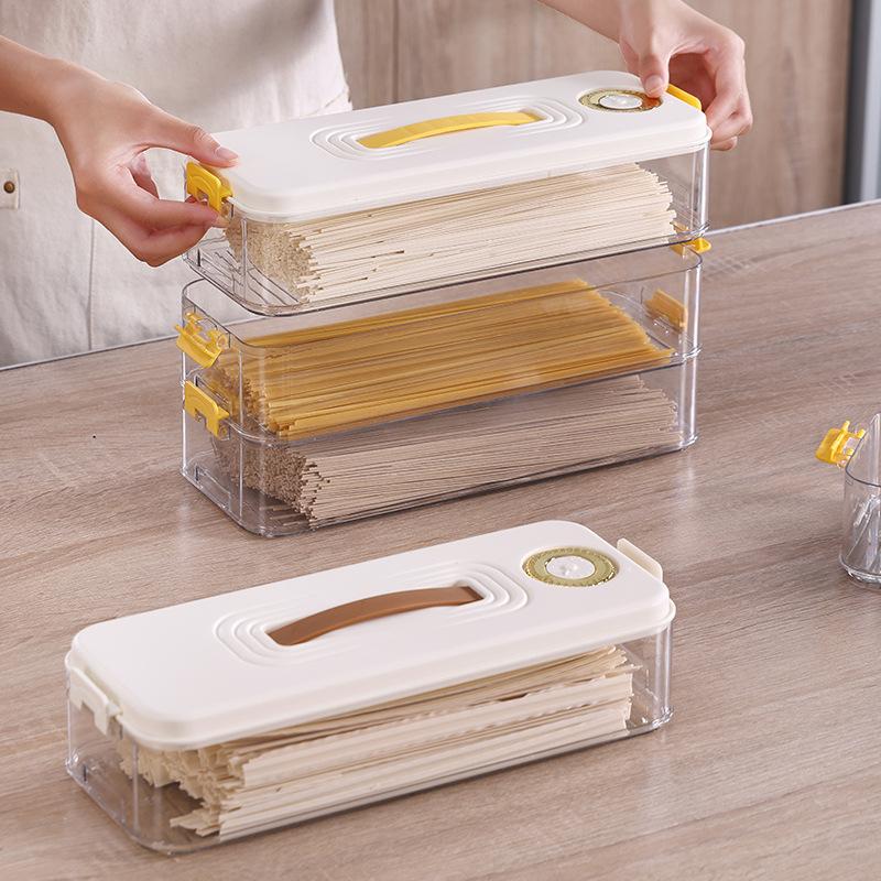 Plastic Pasta Storage Box Containers Organizer For Pantry Spaghetti Noodle Container For Kitchen Cupboard Refrigerator