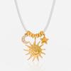 Design Holiday Wind 18K Gold Pearl Star Sun Moon Pendant Necklace Jewelry