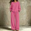 Women's Trendy Casual Neck Sweatshirt and Pants Set for Fall Winter, Comfortable Two Piece Outfit