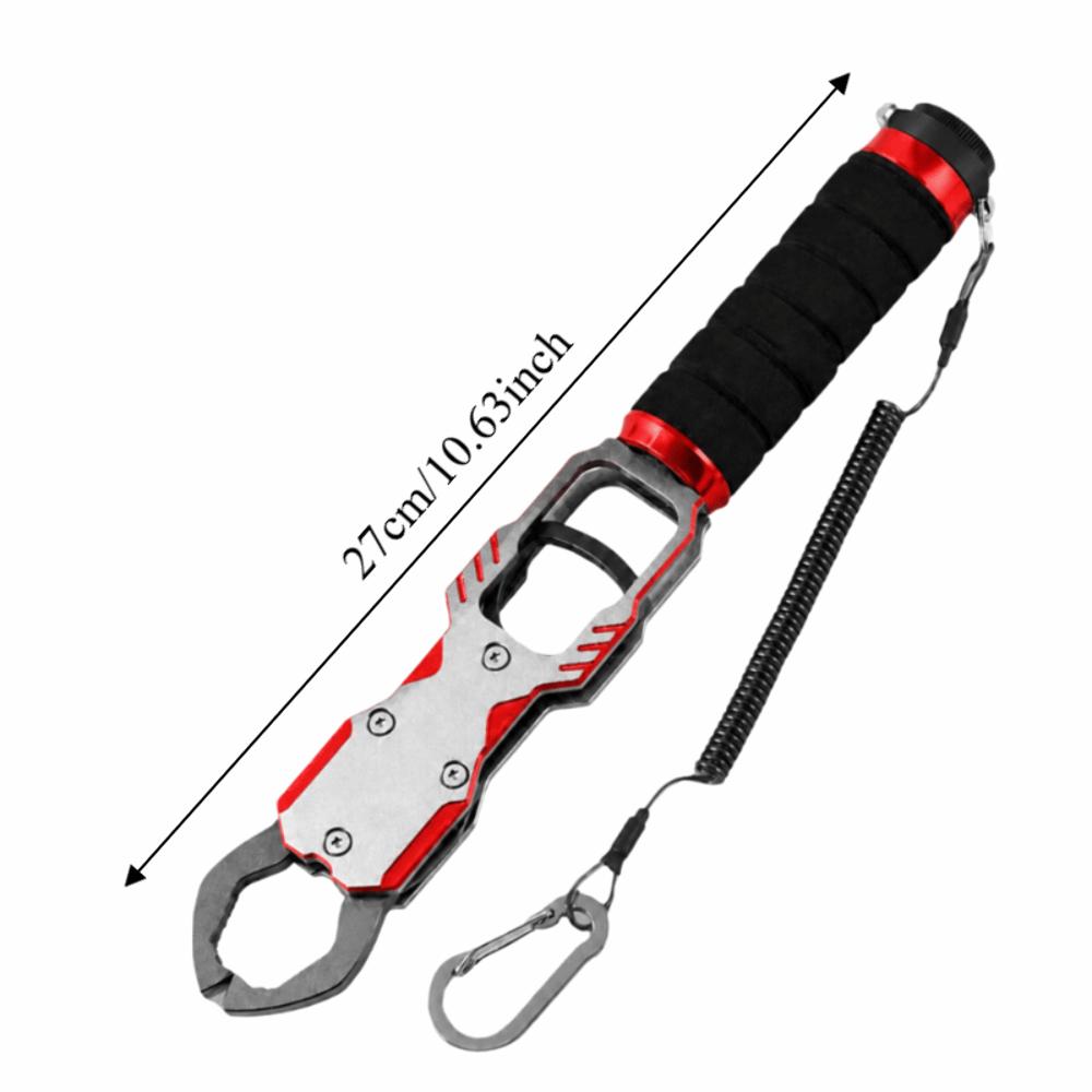 With 40lb Scale Fishing Grabber Aluminum Alloy Fish Holder Fish Lip Gripper  Saltwater Fishing