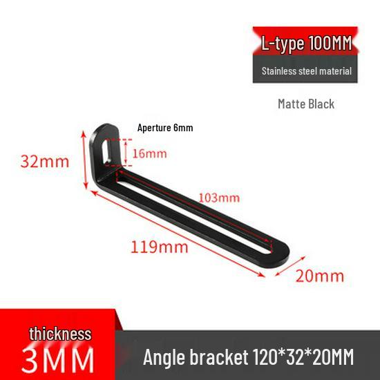 Stainless Steel 90° Movable L-Shaped Corner Bracket with Long Hole for Shelf Support