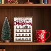 Artistic Window Decoration Wooden Christmas Countdown Calendar, 25 Days Advent Calendar Sign with Natural Poplar Wood Craft Movable Wreath Marker,