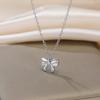 Teamer Bowknot Pendant Necklace Gold Color Stainless Steel Sweet Choker For Woman Girls Trendy Jewelry Gift New In Wholesale