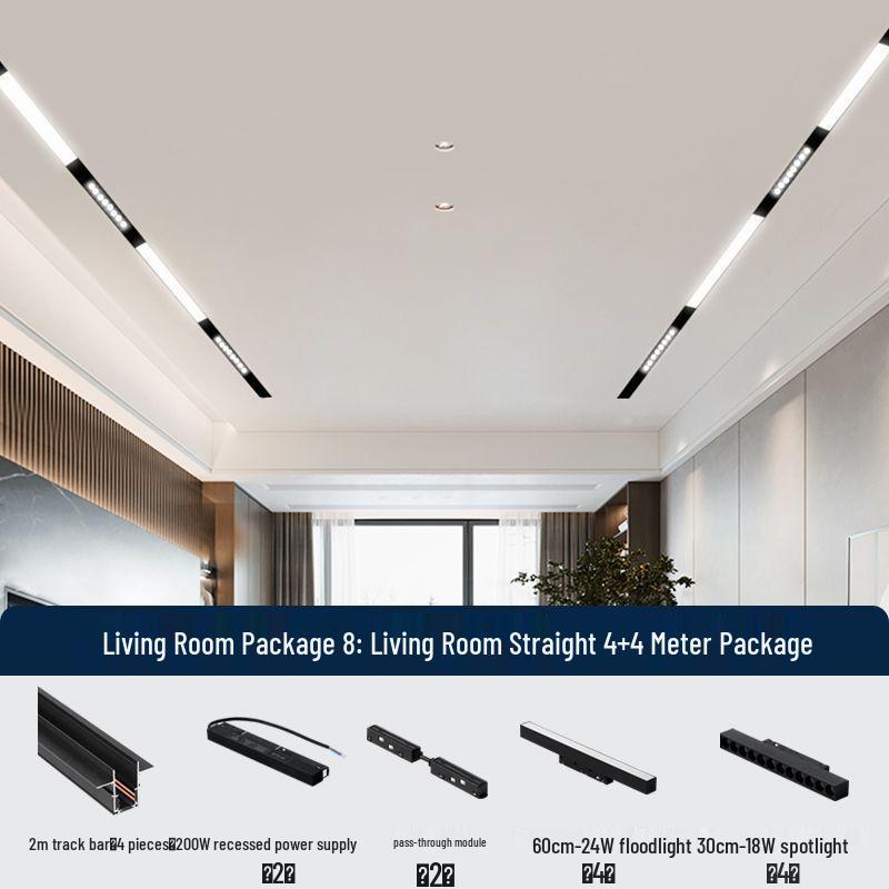 Recessed Magnetic Track Light: Concealed Linear Spotlight for Living Rooms, Bedrooms, Hallways & Household Surfaces