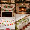 Cartoon Print Merry Christmas Banner Paper Holiday Party Bunting  New Year Decorations