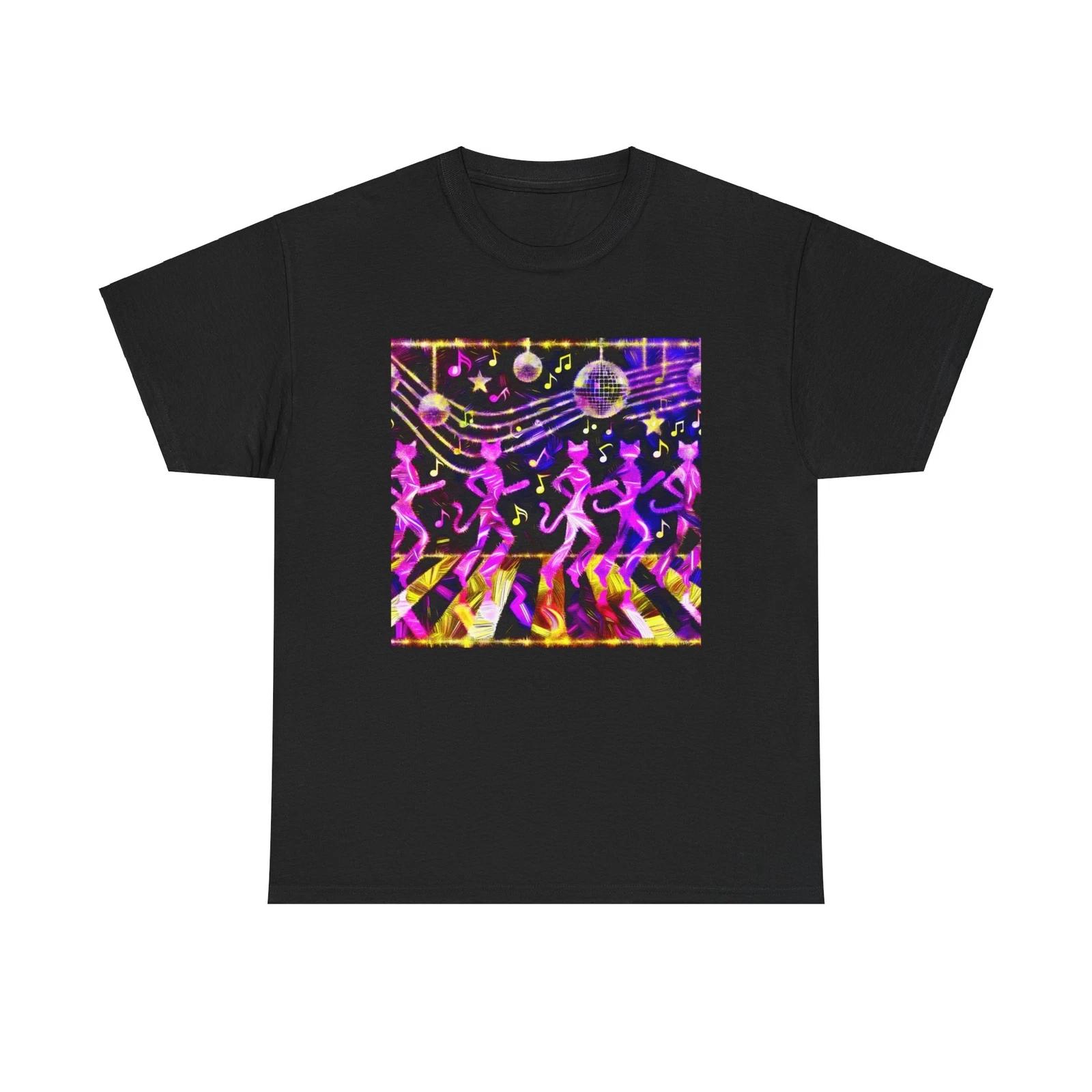 

Unisex Adult T Shirt Cat Disco World Dance Burst Vintage Style Pet Lover Special 2XL
