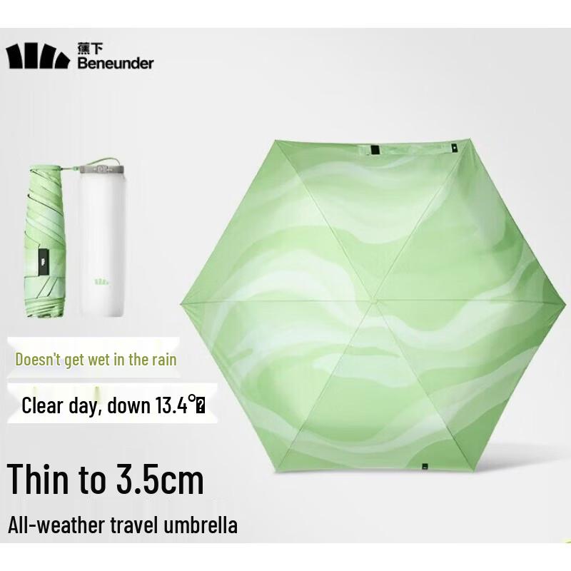 Beneunder Ultra-Thin Three-Fold UV Protection Sun & Rain Umbrella