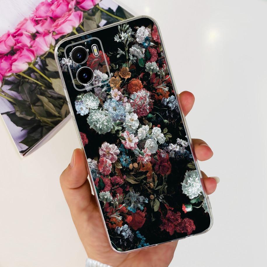 For Vivo Y15s Y15A Y15C Case V2134 V2120 V2147 V2139 Popular Flower Slim Soft Silicone Clear Back Cover For Vivo Y01 V2166 Funda