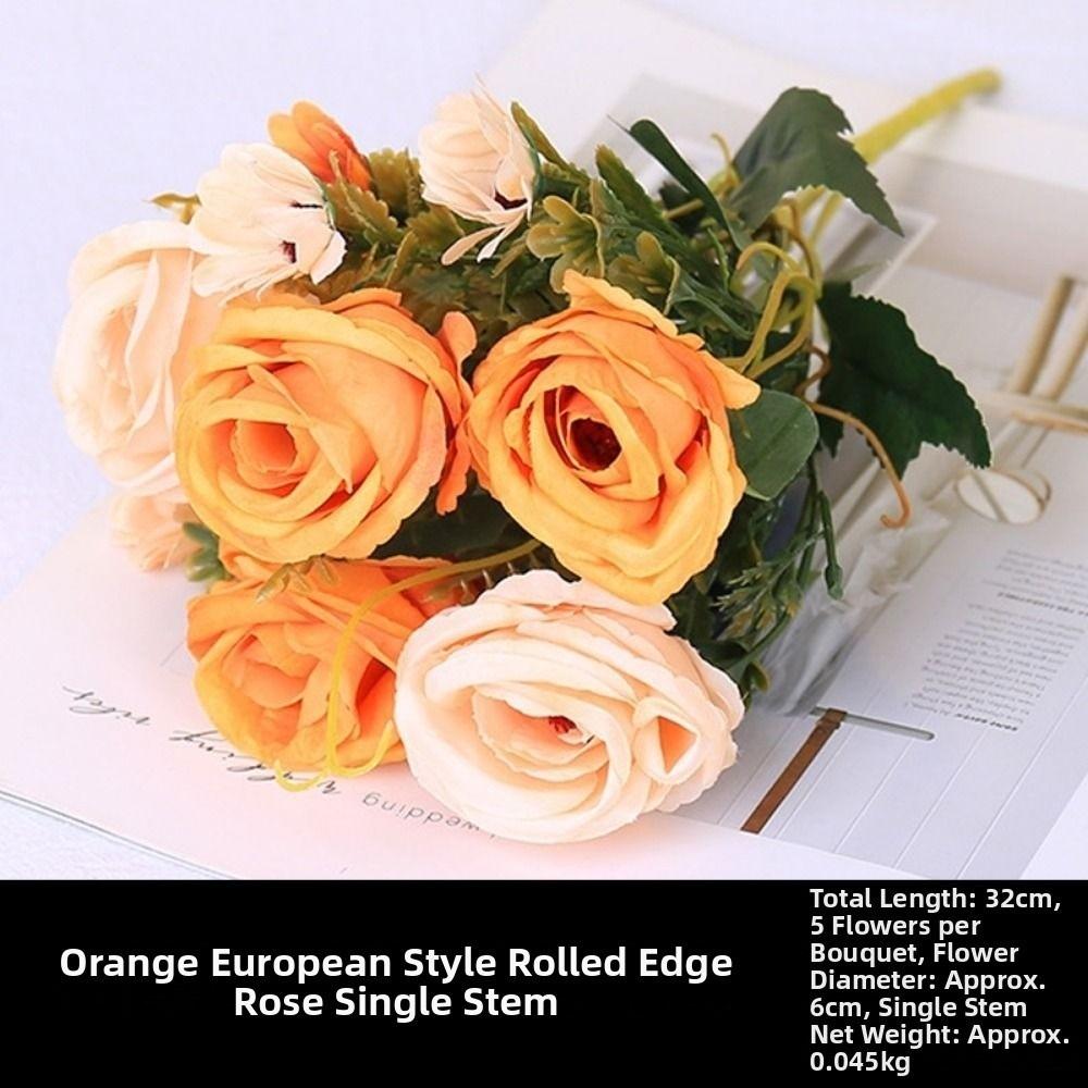 

DIY Party Decoration Vintage Silk Rose Curled Small Artificial Rose Flowers Home Decor
