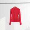 Giacca Sportiva da Donna Slim Fit con Zip Dorata - Collo Alto, Manica Lunga, Alta Elasticità, Abbigliamento Fitness Yoga