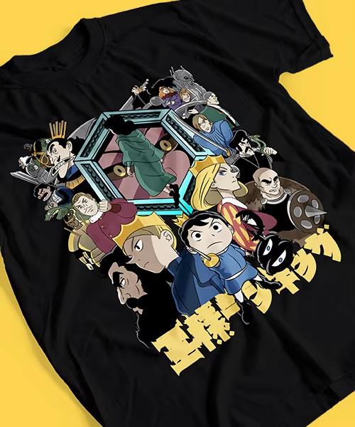 

Summer Hot Selling Tshirt for Anime Ousama Ranking Bojji Y Kage Mens Round Neck Short Sleeved Tshirt 4XL