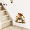 Creative Soft Decoration Gifts Mouse Wall Stickers, Waterproof PVC Autumn Retro Fairy Tale Decals, Removable Peel Versatile Home Embellishments
