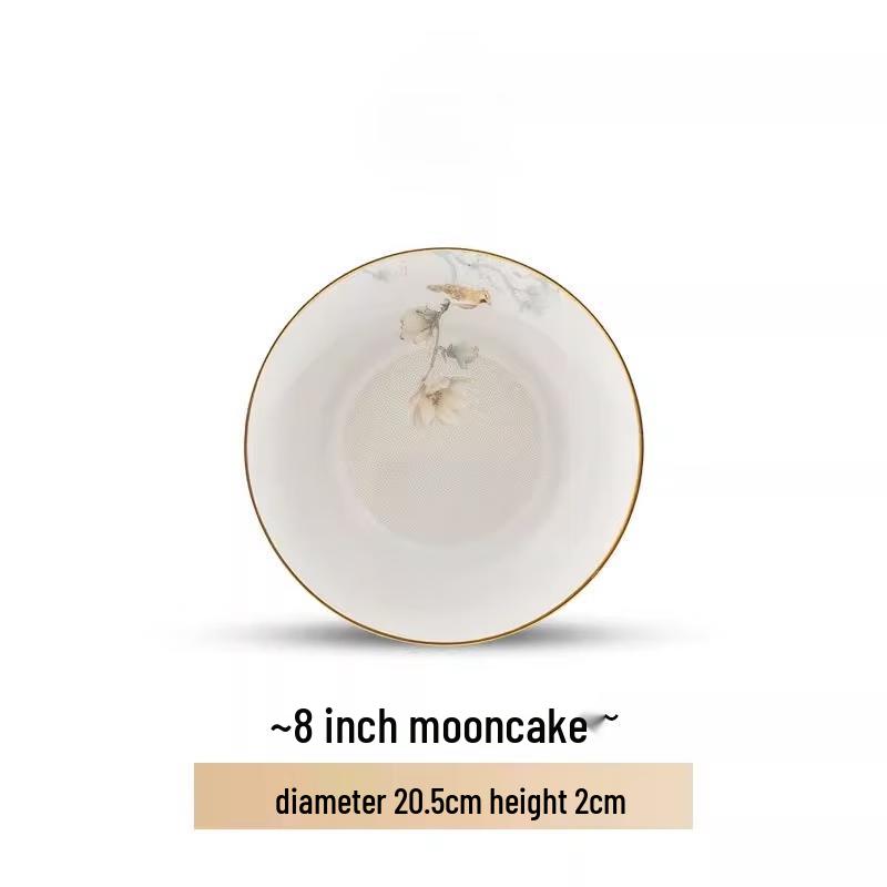 Wuhe Jingdezhen Keramik 12-Zoll Goldrand Fischteller