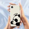 For iPhone 16e Case Cute Panda Pattern Printing Straight Edge TPU Phone Back Cover