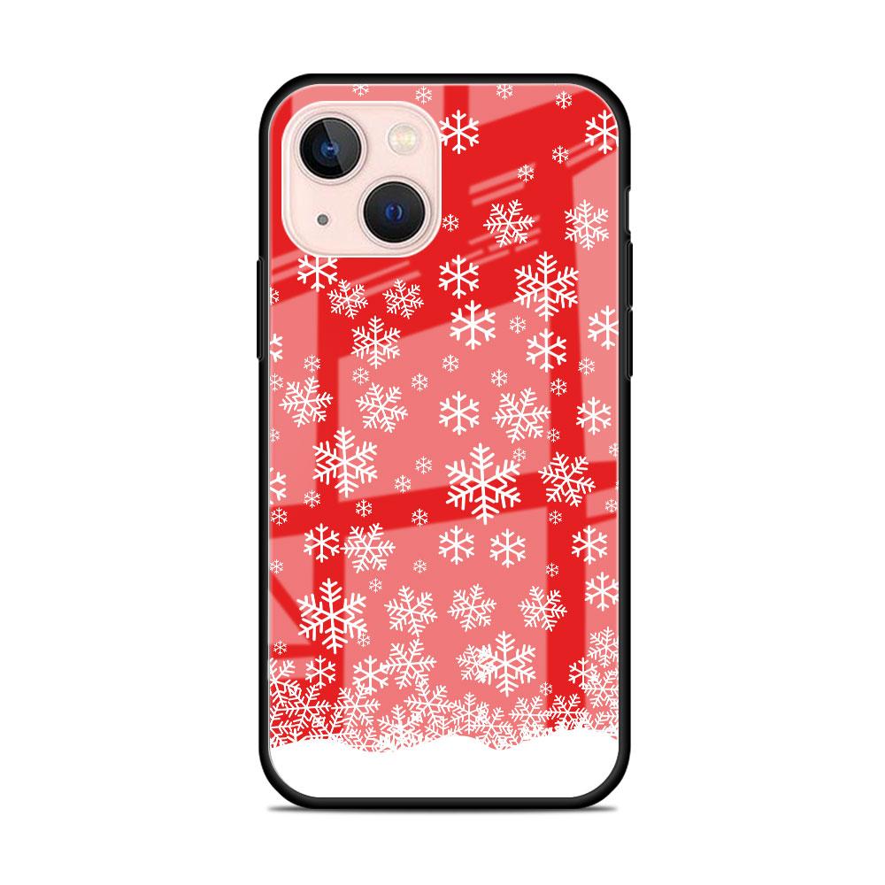 Christmas Cartoon Snowman Glass Case For Apple iPhone 14 13 11 12 Pro 7 XR X XS Max 8 6 6s Plus SE 2022 Tempered Phone Tampa