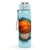 1PC Splash Basketball Hoop Print 750ml Color Plastic Sports Water Bottle Leakproof Flip Straw Lid Suitable for Sports Office Home Use