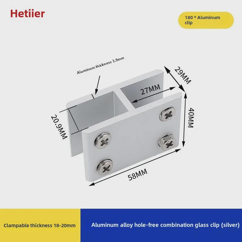 Aluminum Alloy Glass Clip Display Rack for Wood and Tile Partition Support