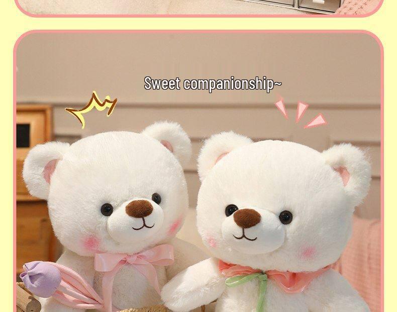 Heart-Shaped Plush Teddy Bear Doll - Soft, Cute, Healing Girly Gift