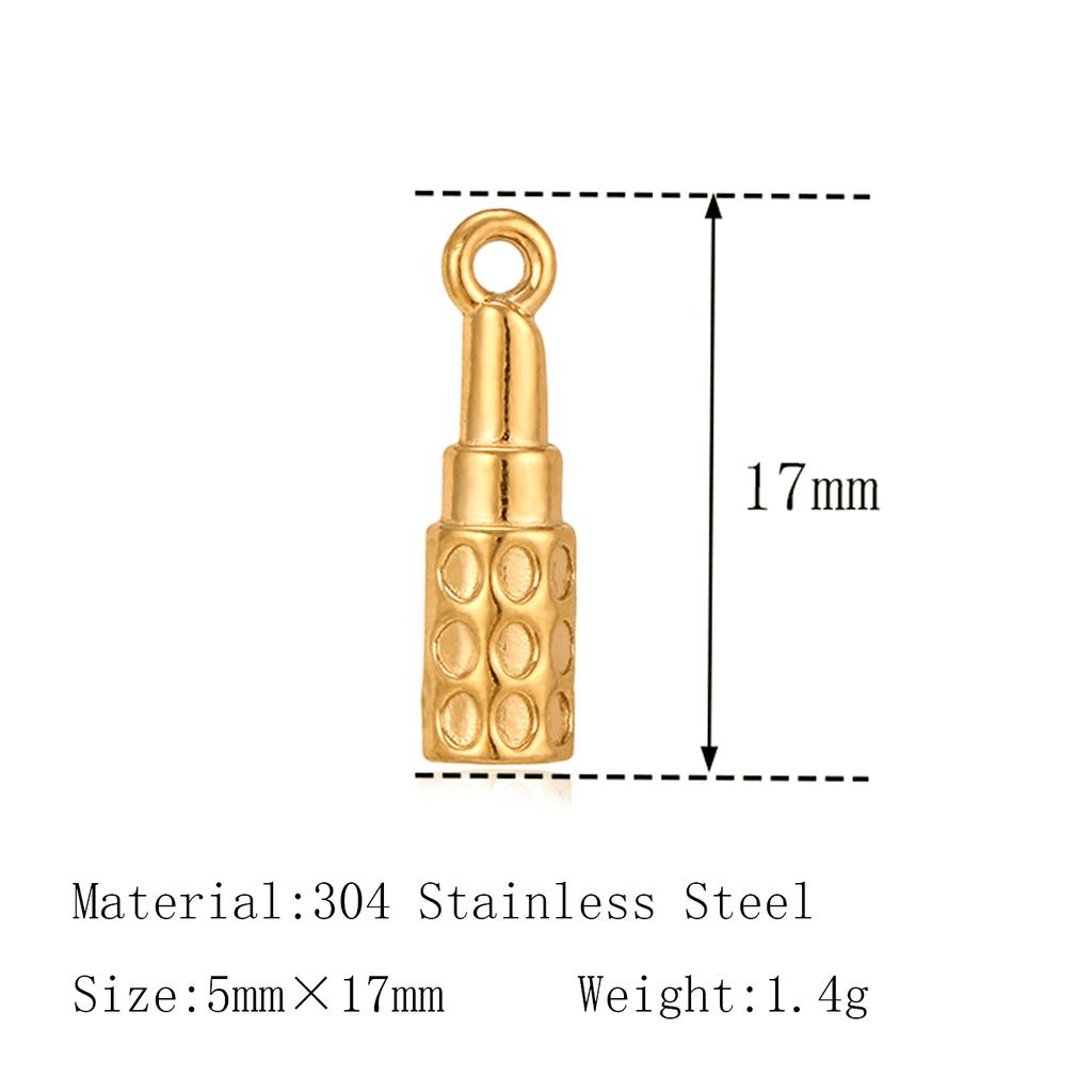 3Pcs Lipstick/Martini Wineglass/Ballet Girl Charm Fashion Stainless Steel Pendant DIY Exquisite Necklace Bracelet Jewelry Making