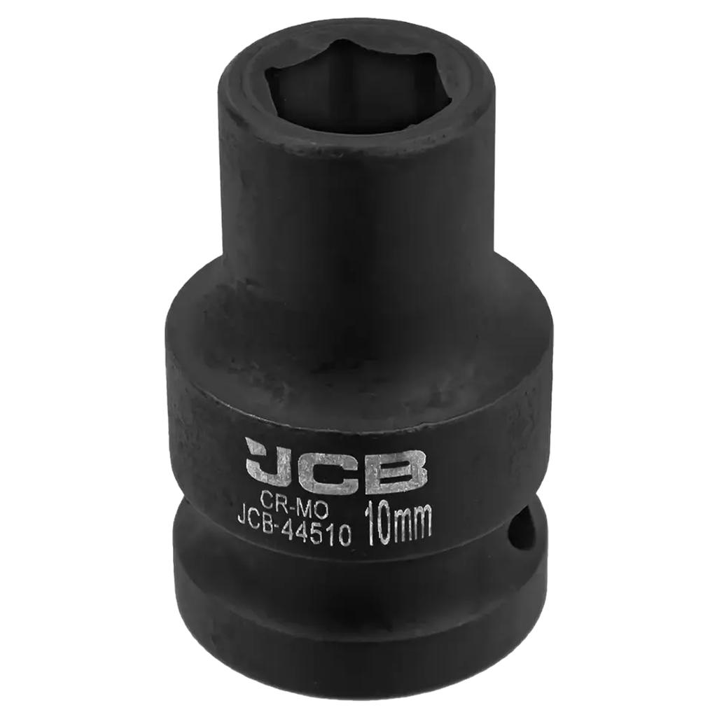 JCB Impact Socket 1/2" 10mm 6-Point Cr-Mo Socket Wrench