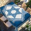 Blue Star of David Rectangle Tablecloth for Table Decor Kitchen Dining Waterproof Reusable Table Cloth for Table Indoor Outdoor