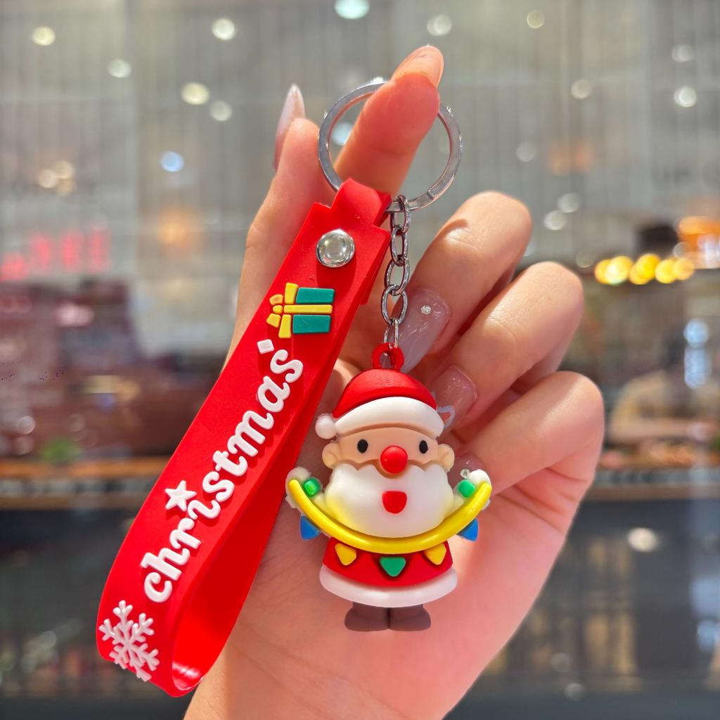 New Christmas Cartoon Keychain Bag Pendant Exquisite Santa Claus Car Keychain Small Gift