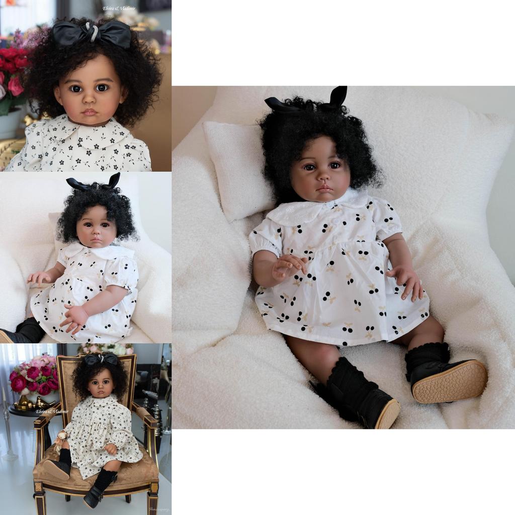 Cherry Print Doll Costume Silicone Reborn Baby Girl For Collectors And Play