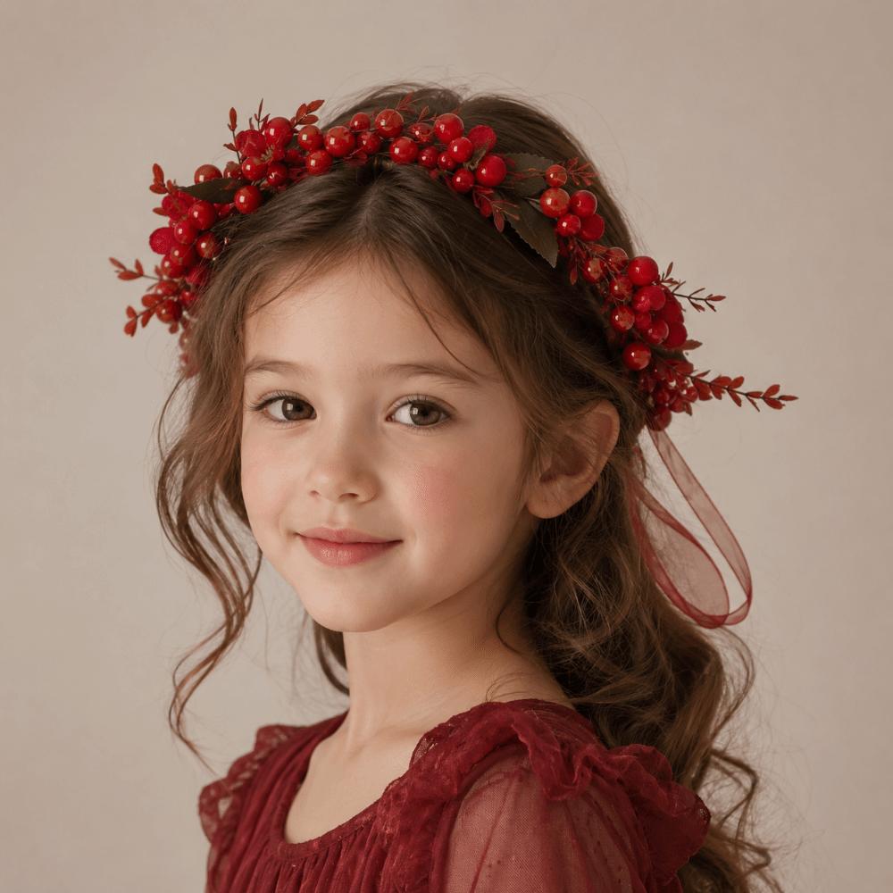 Wine Red Rose Flower Hairband Large Ribbon Wreath Headband Bridal Hair Accessory Bridesmaid