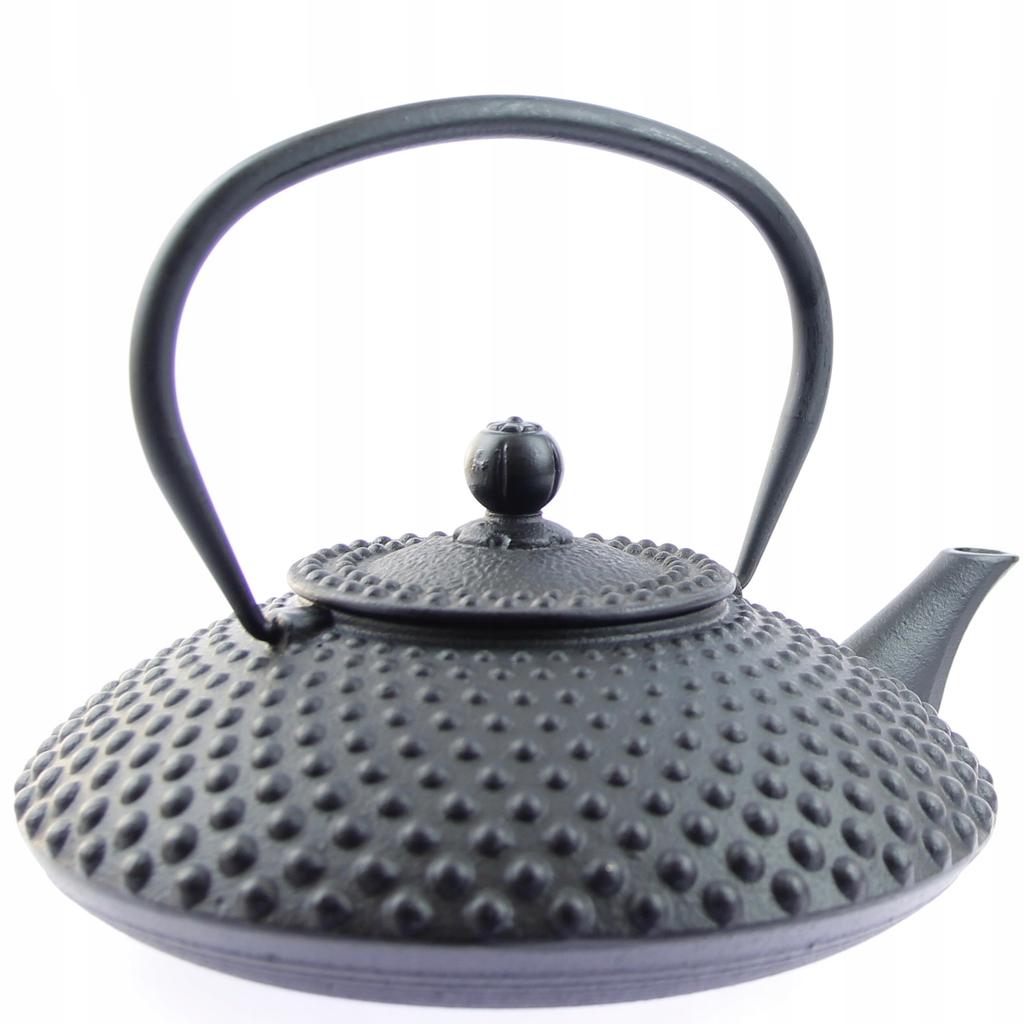 Cast Iron Kettle 1.25L Black Infuser With Strainer For Tea And Herbs