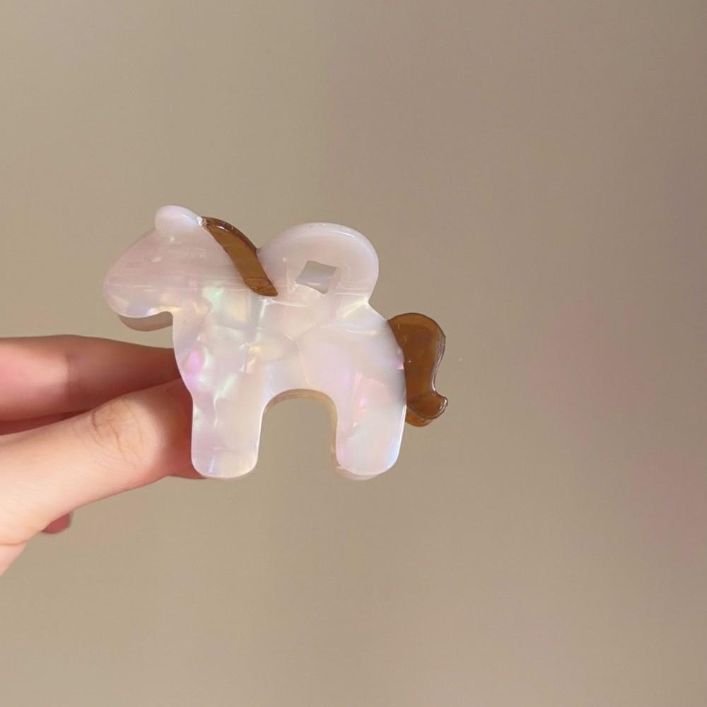 2 PCS Acetate Hair Clip Horse Shark Clip Barrettes Hair Accessories Acetic Acid Hairpins Rhinestone Waterproof Foal Side Clip