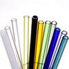 8mm 10mm Bar Tumbler Drinking Straight/ Curve Clear Assorted Colors Reusable Multiuse Home Lving Eco Thick Glass Straw Party  Beads