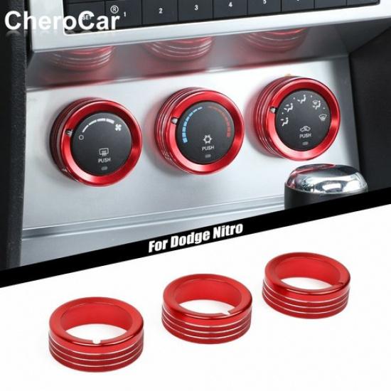 

3X Air Condition Switch Button Knob Trim Ring For 07-12 Dodge Nitro/Jeep Liberty