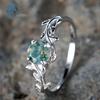 Creative Sweet Minimalist Ring Green Moss Stone Moss Agate Woman Daily Commute High Quality Delicate Unique Elegant Super Jewelr